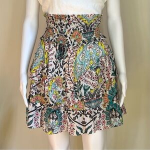 MARIACHER Algae Floral Print Smocked Waist Skirt